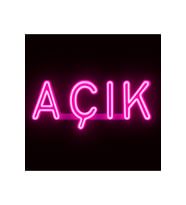 Pembe LED Yazılı Tabela, 37x15 cm, Dükkan ve Kafe Dekoru (Krem)
