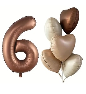 Karamel Kalpli 6 Yaş Folyo Balon Set