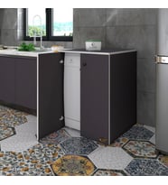 Kenzlife bulaşık&çamaşır&kurutma makinesi dolabı kapaklı nurten gri 90*70*60 banyo ofis