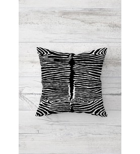 Zebra Desen Çift Tarafı Baskılı Gizli Fermuarlı Yastık Kılıfı Kırlent Koltuk Yastık Kılıfı (Siyah)