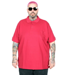 Mode XL T-Shirt Polo Yaka Cepli Klasik 20550 Bordo