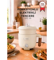Torima Çok Fonksiyonlu Elektrikli Tencere 1.6L Buharlı Yağda Yemek Pişirme Makinesi ETC01 Bej