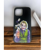 Phone 13 Pro Max JOKER Renkli Baskılı silikon telefon kılıfı (Siyah)