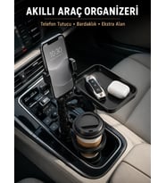 Araç Konsolu İçin Telefon Tutuculu Bardaklık Düzenleyici