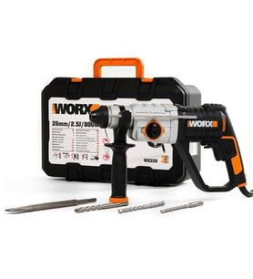 WORX WX339 800Watt 2.5J Profesyonel SDS-Plus Kırıcı/Delici + 4 Adet Uç