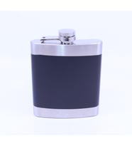 Siyah - Krom  Cep Matarası-Flask 7 OZ (Gümüş)