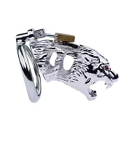 TIGER Chastity Cock Cage Kaplan Görünümlü Metal Penis Esaret Kafesi