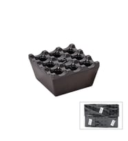 Izgaralı Kare Küllük - Bakalit Plastik - Siyah