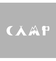 Camp Kamp Sticker Beyaz 20x10 CM (Siyah-Siyah)