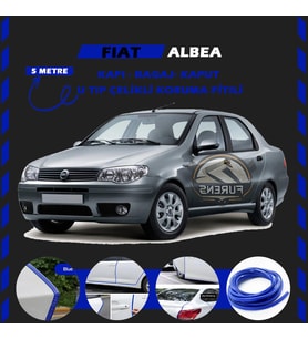 Fiat Albea Oto Araç Kapı Koruma Fitili 5metre Parlak Mavi Renk