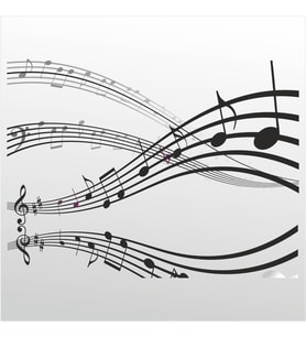 Folyo Sticker Müzik Notaları 50cm Uzunluk (Karışık)