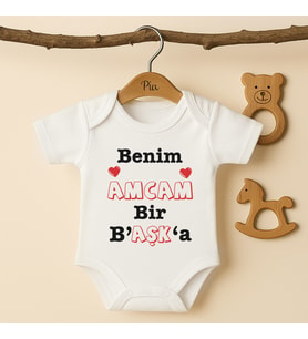 Pia Baby B33 %100 Pamuk Amcam Bir Başka Yazılı Tasarlanabilir Bebek Body (Ekru)