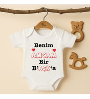 Pia Baby B33 %100 Pamuk Amcam Bir Başka Yazılı Tasarlanabilir Bebek Body (Ekru)