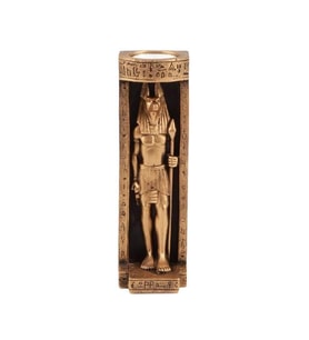 Polyester Antik Mısır Figürü Anubis Biblo Mumluk (Karışık)