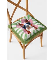 Boston Terrier Figürlü Retro Pofuduk Sandalye Minderi