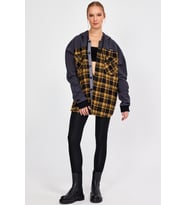 ALEXANDERGARDI KAPÜŞONLU DÜĞMELİ OVERSİZE ODUNCU SWEATSHİRT (E22-61501) (Antrasit)
