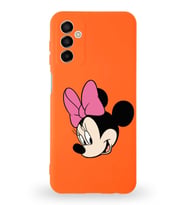 Samsung Galaxy M23 Uyumlu Lansman Kılıf Altı Kapalı İçi Kadife  Minnie Mouse-B Tasarımlı  Kapak (Şeffaf)