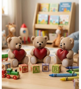 Sevimli Mini Ayıcık Üçlü Set - El Yapımı - 3D Tasarım