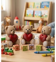 Sevimli Mini Ayıcık Üçlü Set - El Yapımı - 3D Tasarım