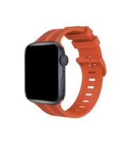 Uray store Apple Watch 38mm KR408 Çizgili Silikon Kordon - Turuncu