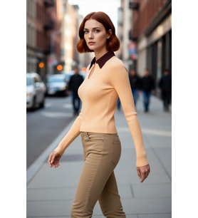 Kadın İnce Polo Yaka Fitted Triko Body Kazak Bahar Mevsimi İçin Şık ve Rahat Günlük Giyimde İdeal