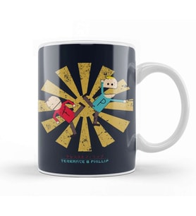 South Park Terrance And Phillip Retro Japanese Kupa Bardak Porselen