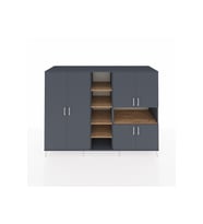 Kronos Dolap 13 Raflı 6 Kapaklı 220x59x163 Antrasit-Antrasit/Çam