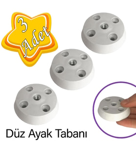 3 Adet Düz Ayak Tabanı Beyaz Mobilya Masa Sehpa Ayağı Bağlantı Aparatı Plastik