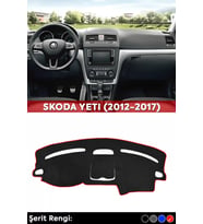 Skoda Yetı (2012-2017) 3d Torpido Koruma Kılıfı - Ön Göğüs Kaplama - Kırmızı Şerit