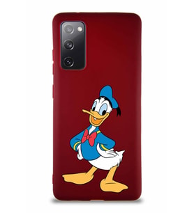 Samsung Galaxy S20 FE Soft Premier Kapak Donald Duck-C Tasarımlı Silikon Kılıf - Mürdüm (Şeffaf)