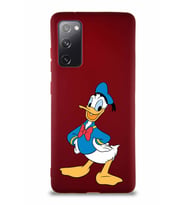 Samsung Galaxy S20 FE Soft Premier Kapak Donald Duck-C Tasarımlı Silikon Kılıf - Mürdüm (Şeffaf)