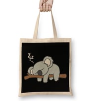Cute Lazy Koala Bear Napping Funny Gift For Zoo Animal Lover 01 Bez Çanta Uzun Saplı