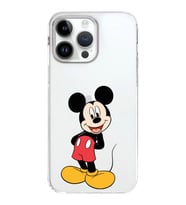 Apple iPhone 14 Pro Max Uyumlu Kapak Mickey Mouse Tasarımlı Şeffaf Silikon Kılıf