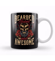 Bearded Inked And Awesome Badass Dad Kupa Bardak Porselen