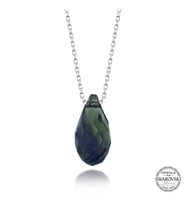 Swarovski Crystal Taşlı Drop Kesim Gümüş Kadın Kolye