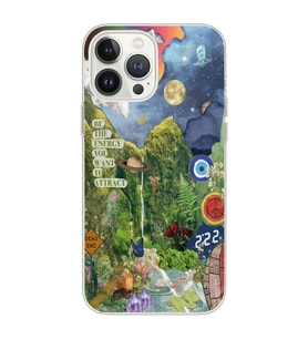 Iphone 12 Pro Uyumlu Doğa Kolaj Aesthetic Tasarımlı Şeffaf Telefon Kılıfı