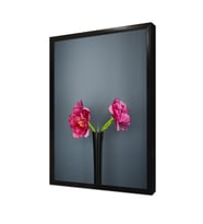 Vazoda Pembe Çiçek Çerçeveli Mdf Tablo