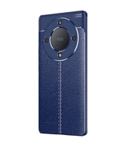 Huawei Honor X 9A Kılıf Deri Görünümlü Slim Silikon (Lacivert)