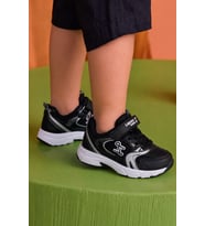 Günlük Unisex Çocuk Spor Ayakkabı Cırtlı Lastik Bağcık Desenli Rahat Hafif Taban Sneaker 180
