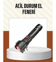 Çekiçli Pusulalı Acil Durum Feneri Usb Şarjlı Çok Fonksiyonlu