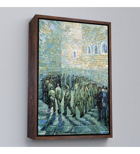 Çerçeveli Vincent van Gogh Tutuklular Çemberi Tablosu (Altın)