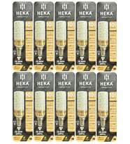(10 Adet) Heka 10W (70W) Sarı-Günışığı-Beyaz E14 Duylu Üç Renkli Led Mısır Ampul