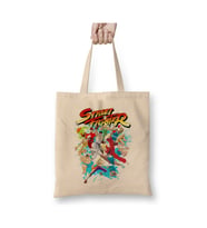 Street Fighter World Warrior Street Fighters Bez Çanta Uzun Saplı Alışveriş Çantası Plaj Çantası (Beyaz)