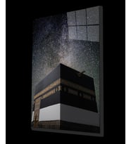 Kabe Kutsal Topraklar Dini İslami Cam Tablo Ev ve Ofis Duvar Dekoru Hediyelik Büyük Tablo 4 mm Cam