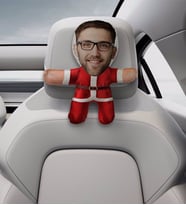 BK Gift Kişiye Özel Noel Baba Tasarımlı Araç Koltuk Bebek Yastığı-1