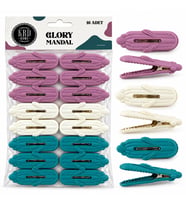 16PCS ÇAMAŞIR MANDALI RENKLİ PLASTİK - KABARTMA DESENLİ (5343)