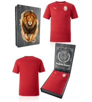 Galatasaray Orijinal Lisanslı Sıfır Yaka Kırmızı A Takım Antrenman T-Shirt Gs Aslan Bask