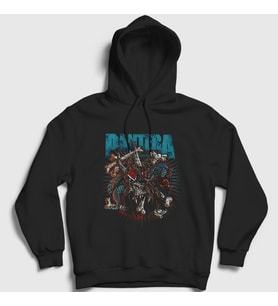 Presmono Unisex Siyah Bones Pantera Kapüşonlu Sweatshirt 168243tt