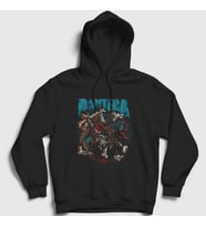 Presmono Unisex Siyah Bones Pantera Kapüşonlu Sweatshirt 168243tt