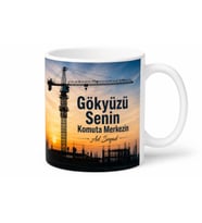 Kule Vinç Operatörüne Hediye Gökyüzünden Şantiyeyi Yöneten Göz Baskılı Kupa Bardak